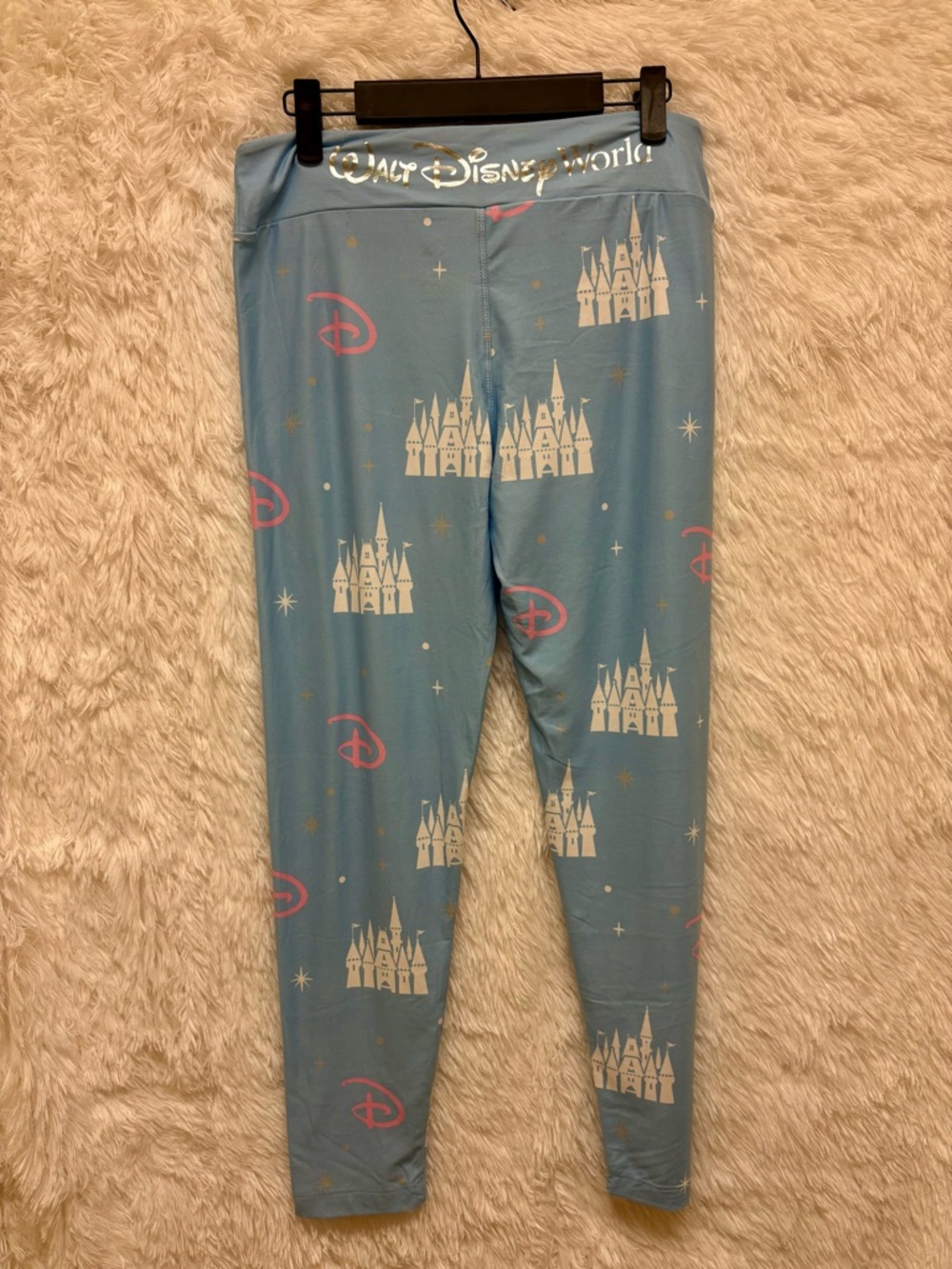 Walt Disney World Light Blue Castle & Pink Accent Leggings | Soft | Size Medium🩵 - Picture 11 of 17